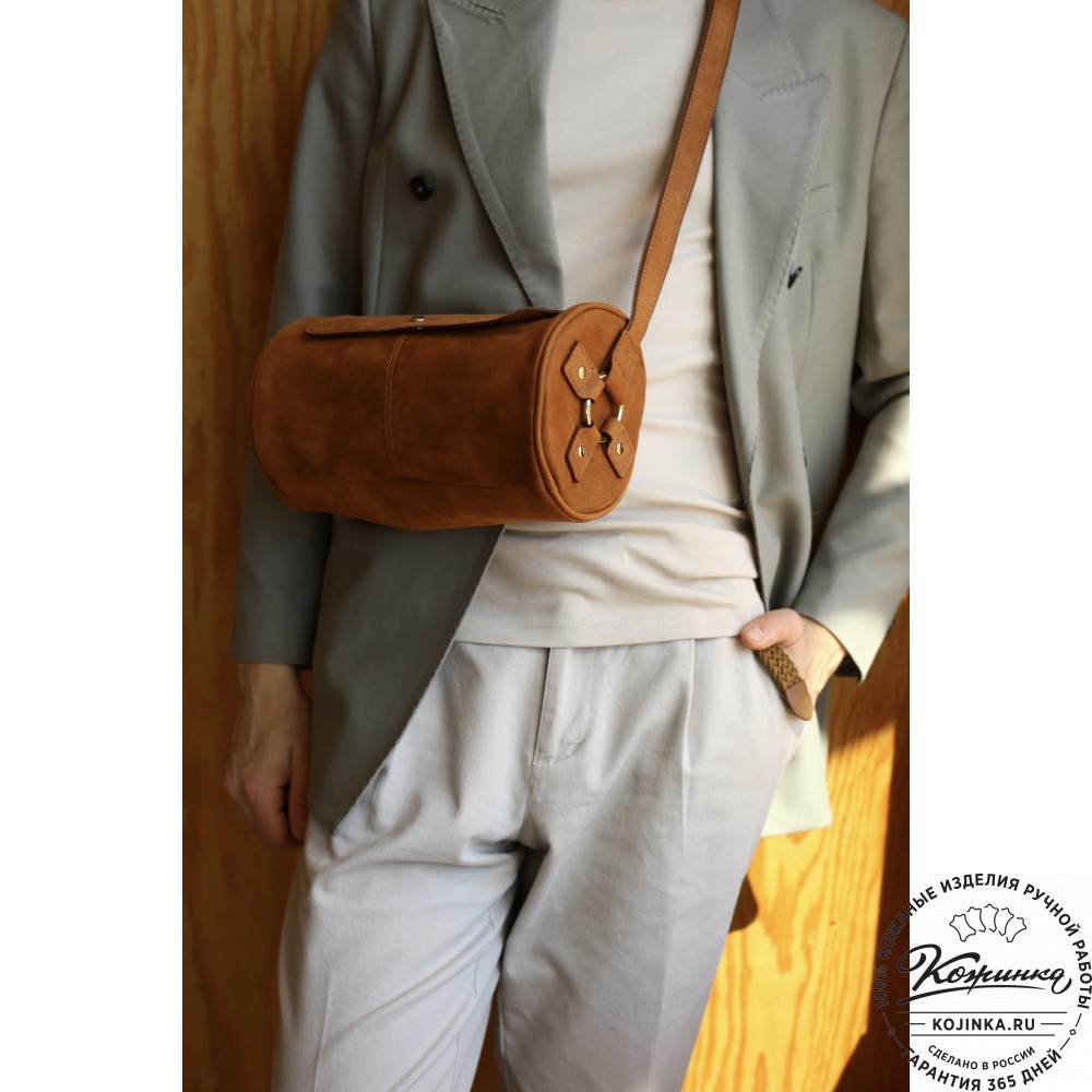 Кожаная сумка "Джерри" (серый крейзи)